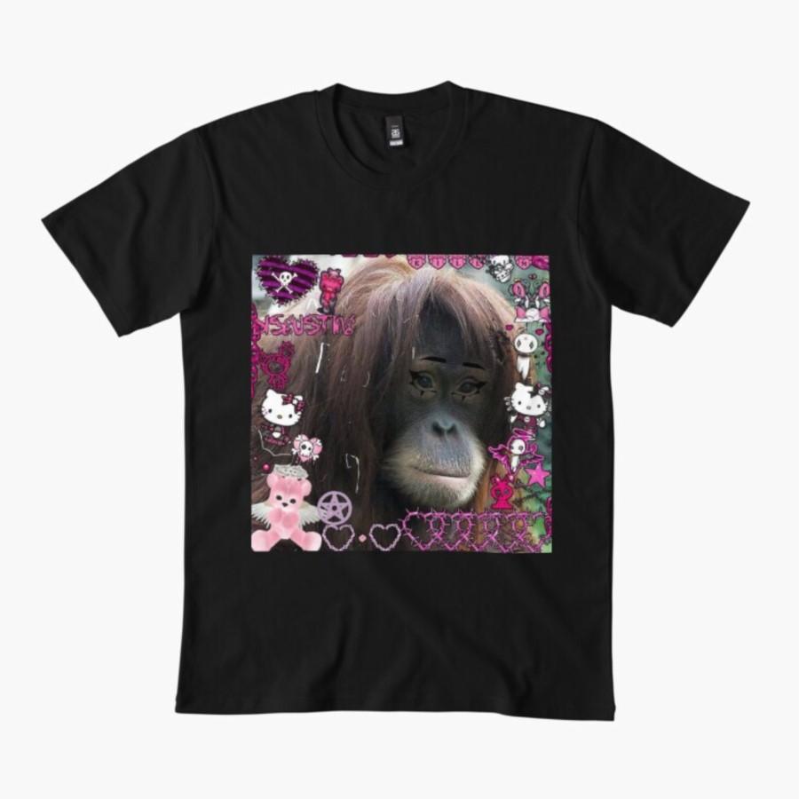 Koszulka Emo orangutan Dla Mężczyzn Kobiet 100% Bawełna T-shirty Krótki Rękaw Top 1112-4