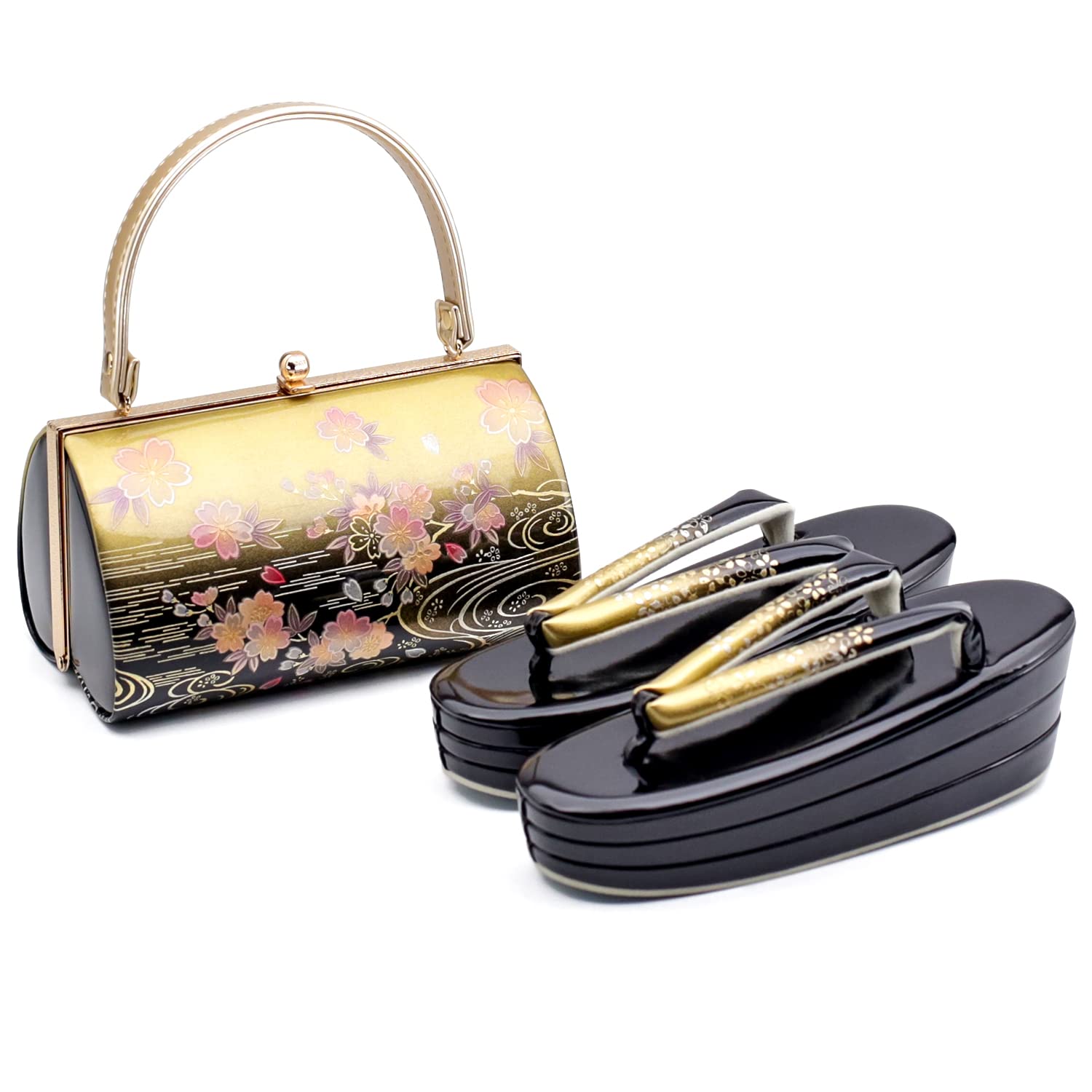 

Церемония совершеннолетия Zori Bag Furisode Sandals 3 x [KYOETSU] Комплект, Сумка, Ярусы, Женский (F, 4-Золото-черный)