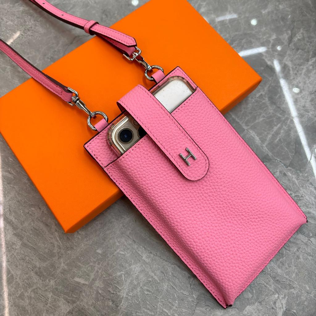 Handyhülle aus echtem Leder für Damen 2025 Neuer Stil Einzelnes Fach Dekorative Tasche Mode Stehende Kleine Tasche für Damen