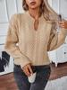 Fuzzy Solid Color Knit Cardigan: European & American Style Women's Retro Loose Long Sleeve Sweater for Autumn & Winter