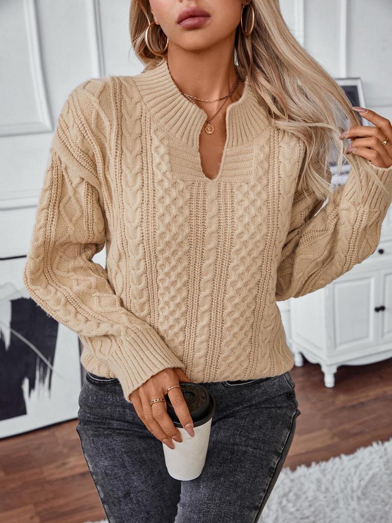 Fuzzy Solid Color Knit Cardigan: European & American Style Women's Retro Loose Long Sleeve Sweater for Autumn & Winter