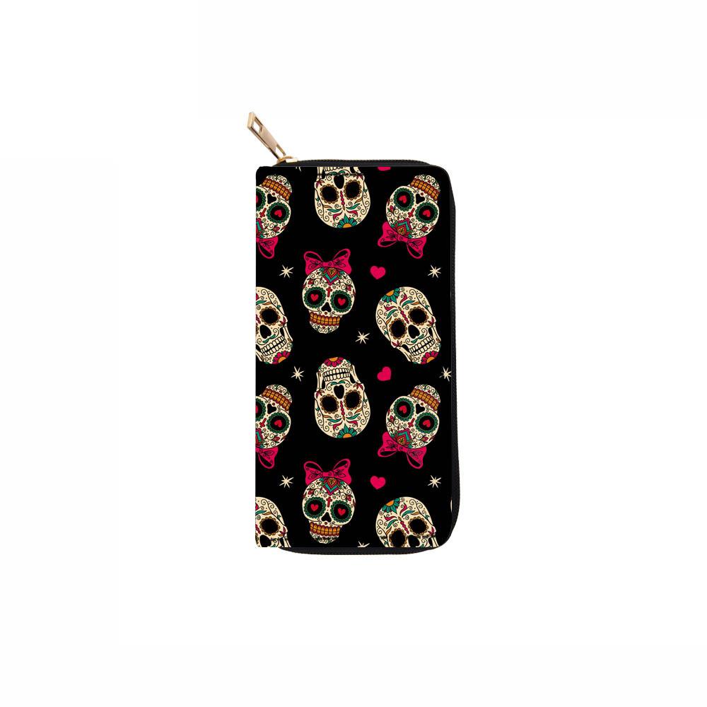 

Skull Long Zip Wallet Christmas Horror Night Clutch Wallet
