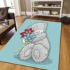 Tatty Teddy2 Flannel Pattern Square Carpet,Area Rug,Carpet Rug for Living Room Bedroom Sofa Playroom Decor,Non-slip Floor Mat