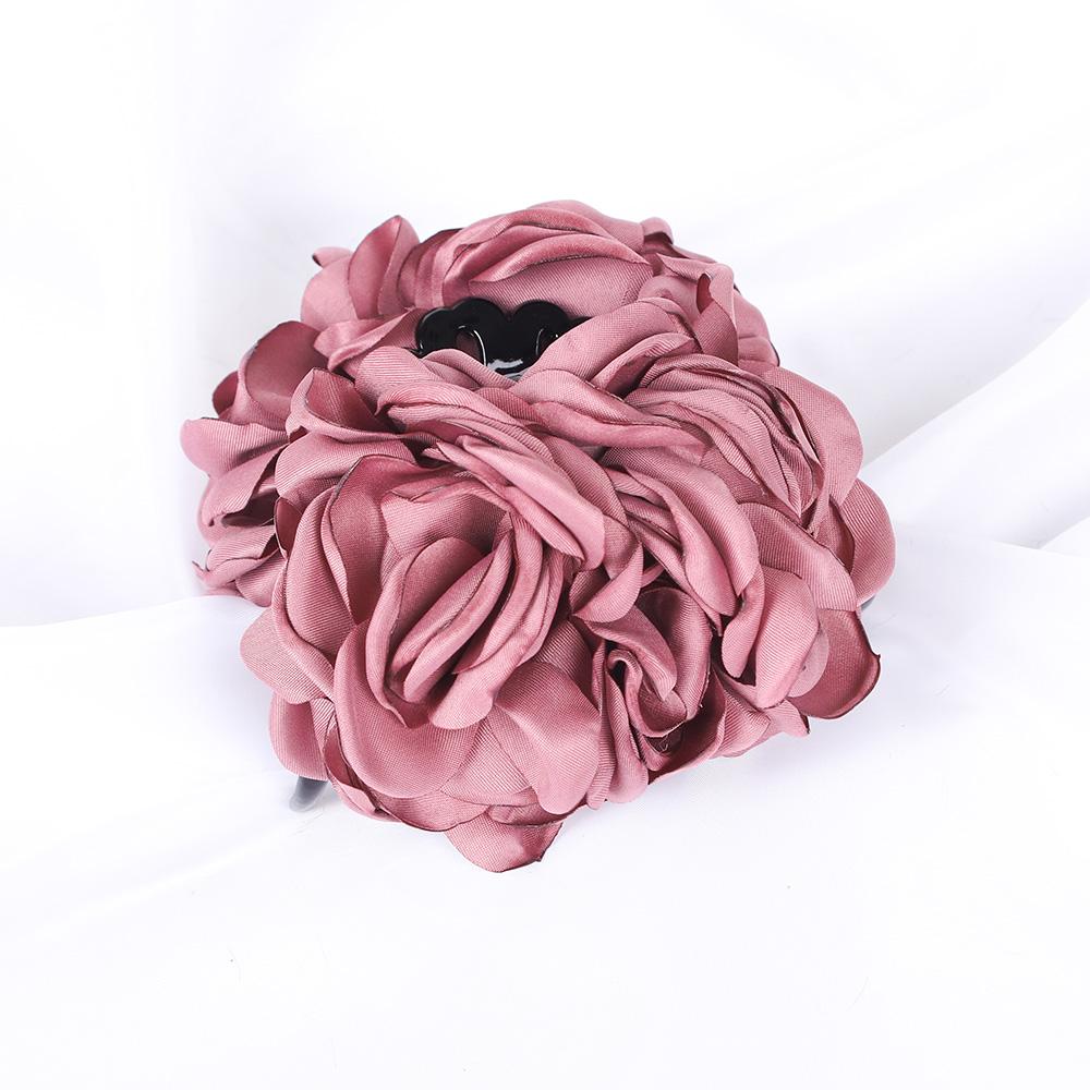 

Новые тканевые большие заколки-крабы для волос с цветком камелии, заколки-автоматы для женщин и девушек, 11 см, пластиковый держатель для хвостика, зажимы для волос, аксессуары для волос