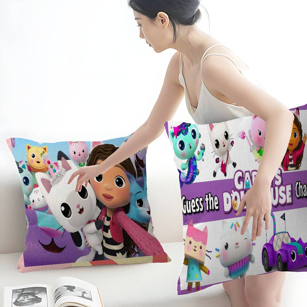G-Gabbys D-Dollhouse Stitch Lucky Dragon Pillow Cover Sofa Cushion Cover Home Room Decoration Children Gift