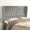 3118340 vidaXL Headboard with Ears Light Grey 147x23x118-128 Cm Velvet