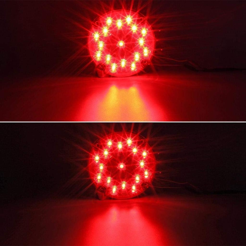4Pcs Red 7' Round LED Bus Stop Tail Lights for Trucks Trailers RVs
