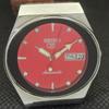 USED VINTAGE SEIKO 5 AUTOMATIC 6309A JAPAN MENS DAY/DATE RED WATCH 539-a284334-2