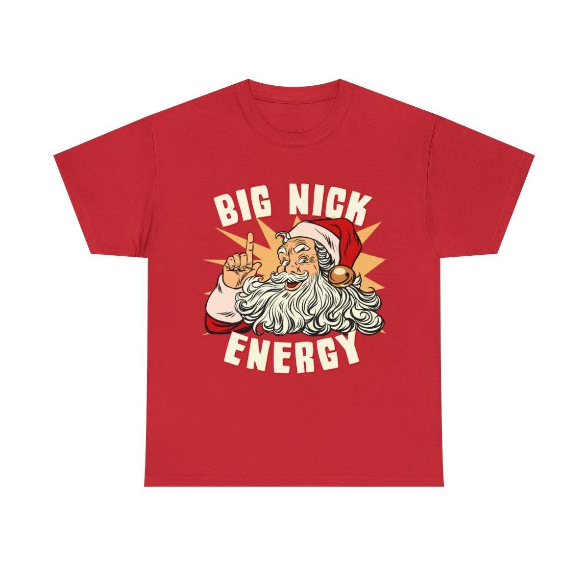 Santa Big Nick Energy Funny Christmas Graphic Tee Shirt 2XL