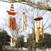 Natural Bamboo Outdoor Wind Chimes Handmade Vintage Style Garden Decor Hanging Ornament Eco-Friendly Home Door Window Decoration