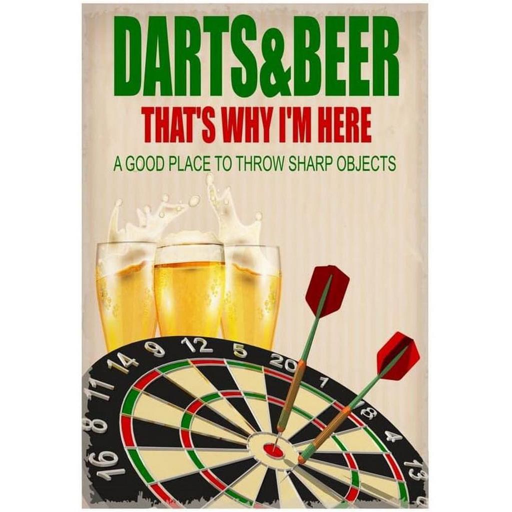 No Beer No Darts Plaque Metal Tin Signs Wall Art Decoration Vintage Posters Iron Painting for Man Cave Home Cafe Garden Club