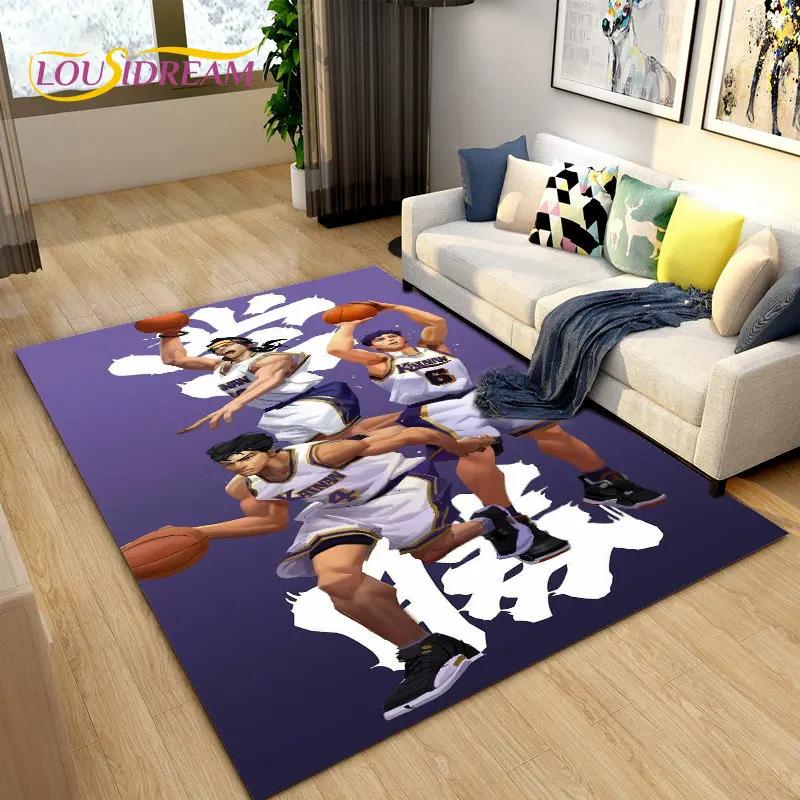 Slam Dunk Japonia Anime Kreskówka Dywan Obszarowy, Dywanik Dywanowy do Salonu Sypialni Sofa Wycieraczka Dekoracja, Mata Podłogowa Antypoślizgowa do Zabawy dla Dzieci
