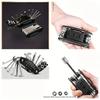 1PC 16 In 1 Tool Set Rust Resistant Sturdy Durable Foldable Bicycle Repair Kit Convenient And Multifunctional Maintenance Tool