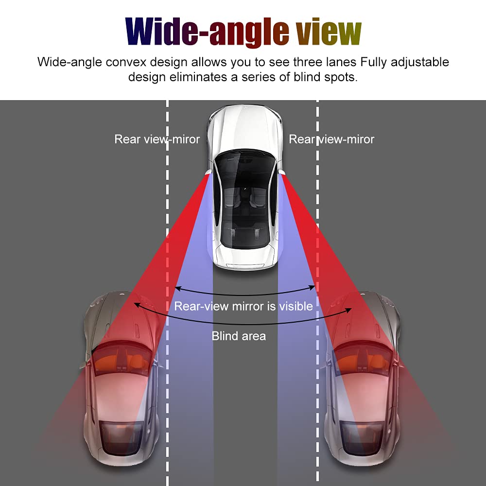 Car Side Door Auxiliary Curved Large Field of Rear Blind Spot Left and Right Set of 1 X-STYLE Mirrors, Mirrors, Under-Glass, Shatterproof, View, View,