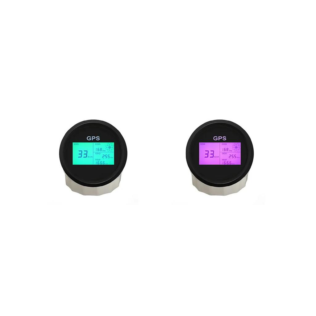 ELING 85mm GPS Speedometer Digital LCD Display Odometer Course 8 Colors Backlight for Auto Marine Boat with Antenna 12V 24V