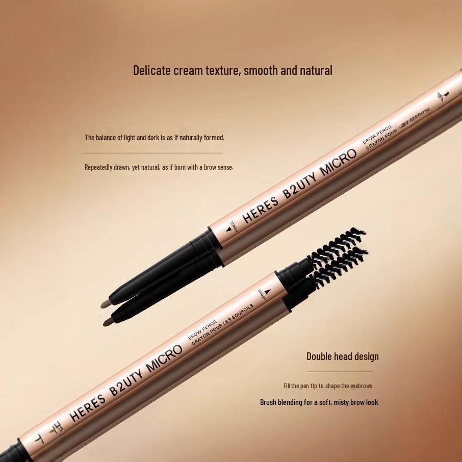 Huires Ultra-Fine Waterproof Double-Ended Eyebrow Pencil - Smudge-Proof and Long-Lasting for Beginners and Students
