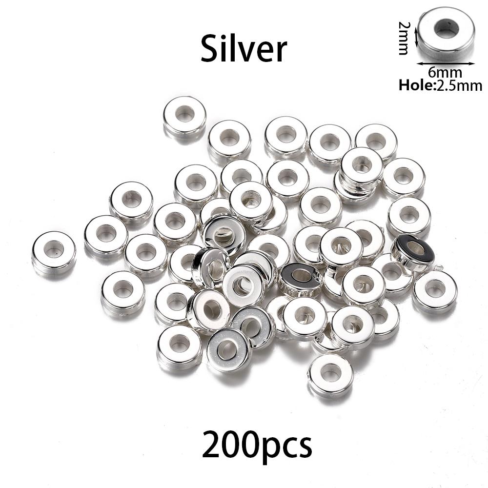 200-400Pcs CCB Multiple Styles Charm Spacer Beads Wheel Bead Flat Round Loose Beads For DIY Jewelry Making Supplies Accessories