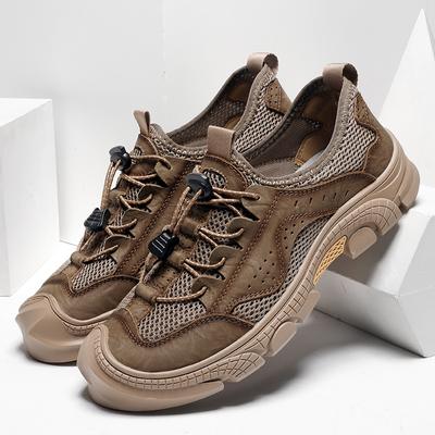Hot Sale Summer Men's Sandals Outdoor Non-slip Man Beach Sandals Handmade Genuine Leather Male Mesh Shoes Breathable Sneakers