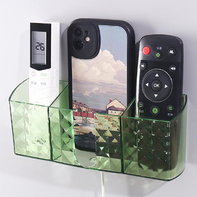 Mobile Phone Wall Holder Universal Cellphone Charge Storage Box Organizer Tv Remote Control Hanging Stand Bracket Charging Dock