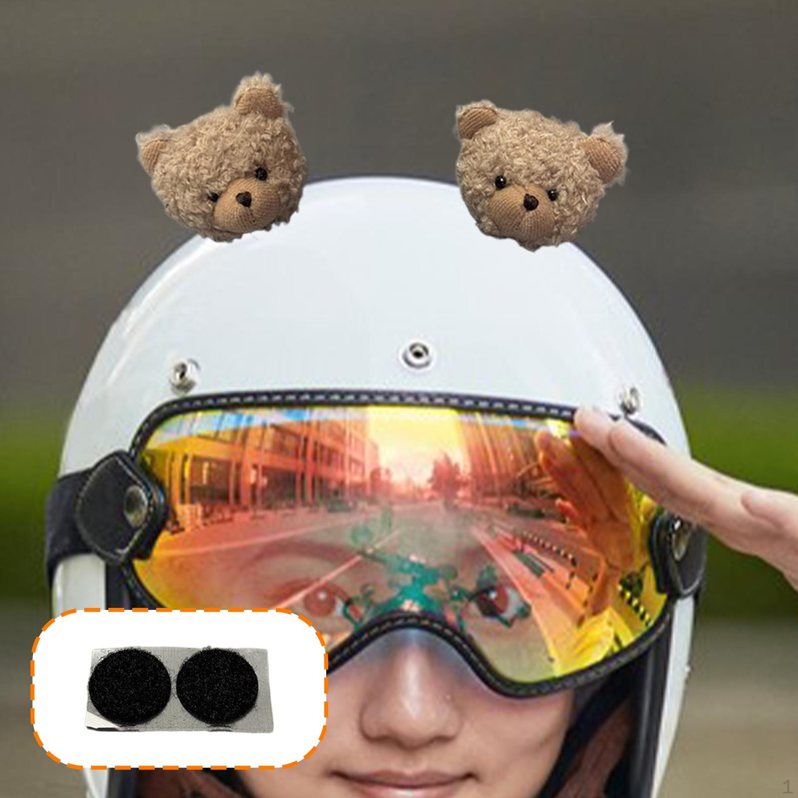 

1 пара украшений для шлема, крепление, легко установить, универсальные, забавные, милые украшения, декор коричневый