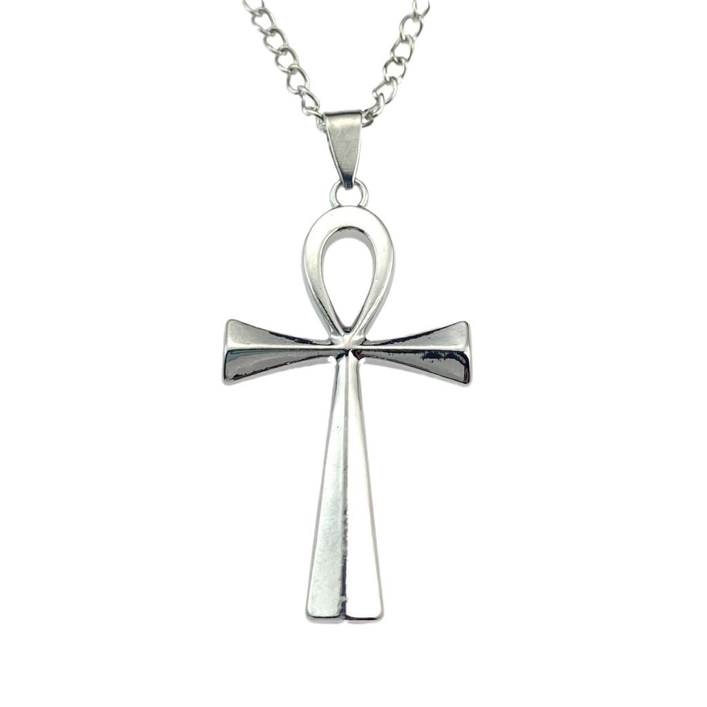 Glossy Men'S Necklace Ancient Egyptian Talisman Of Life Pendant Sweater Chain