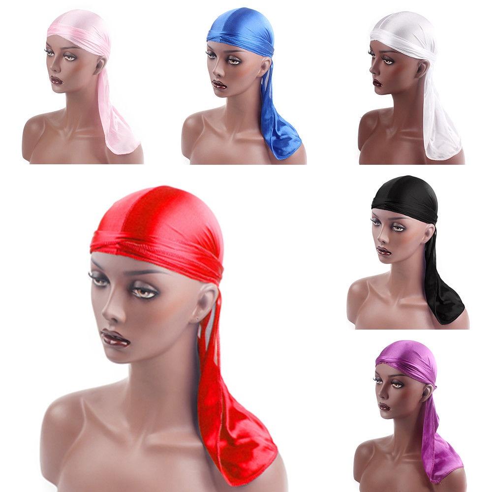 Premium Quality Smooth Silk Nylon Durag Headwear Pirate Cap In Solid Color Style