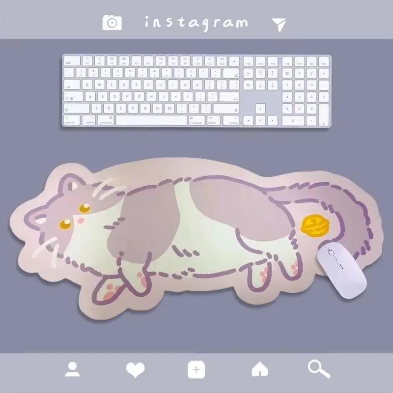 XXL Large Cute Furry Mouse Pad Kawaii Kitty Cats Mouse Mat 70x30cm Gamer Desk Carpet Anime Mousepad Gaming Accessories Play Mats