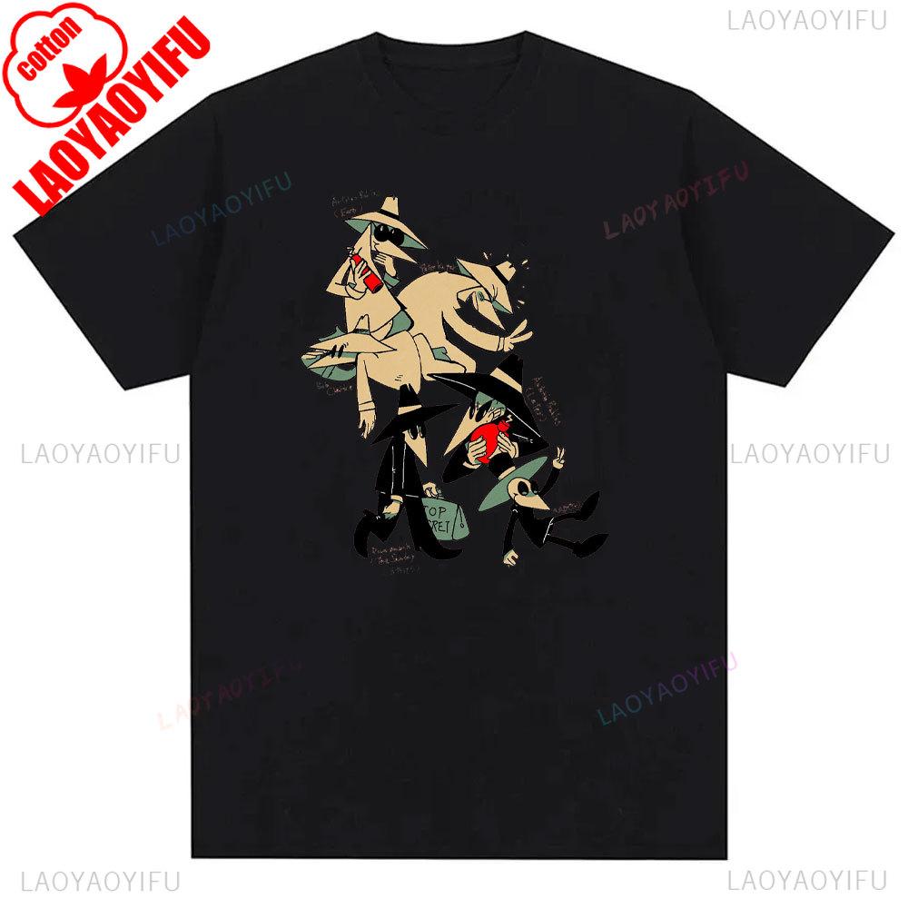 Retro 80s Spy Vs Spy Cartoon Graphic Cotton T Shirt Mens Summer Crew Neck Funny Humorous Vintage Style Fashion Print Tee Shirt