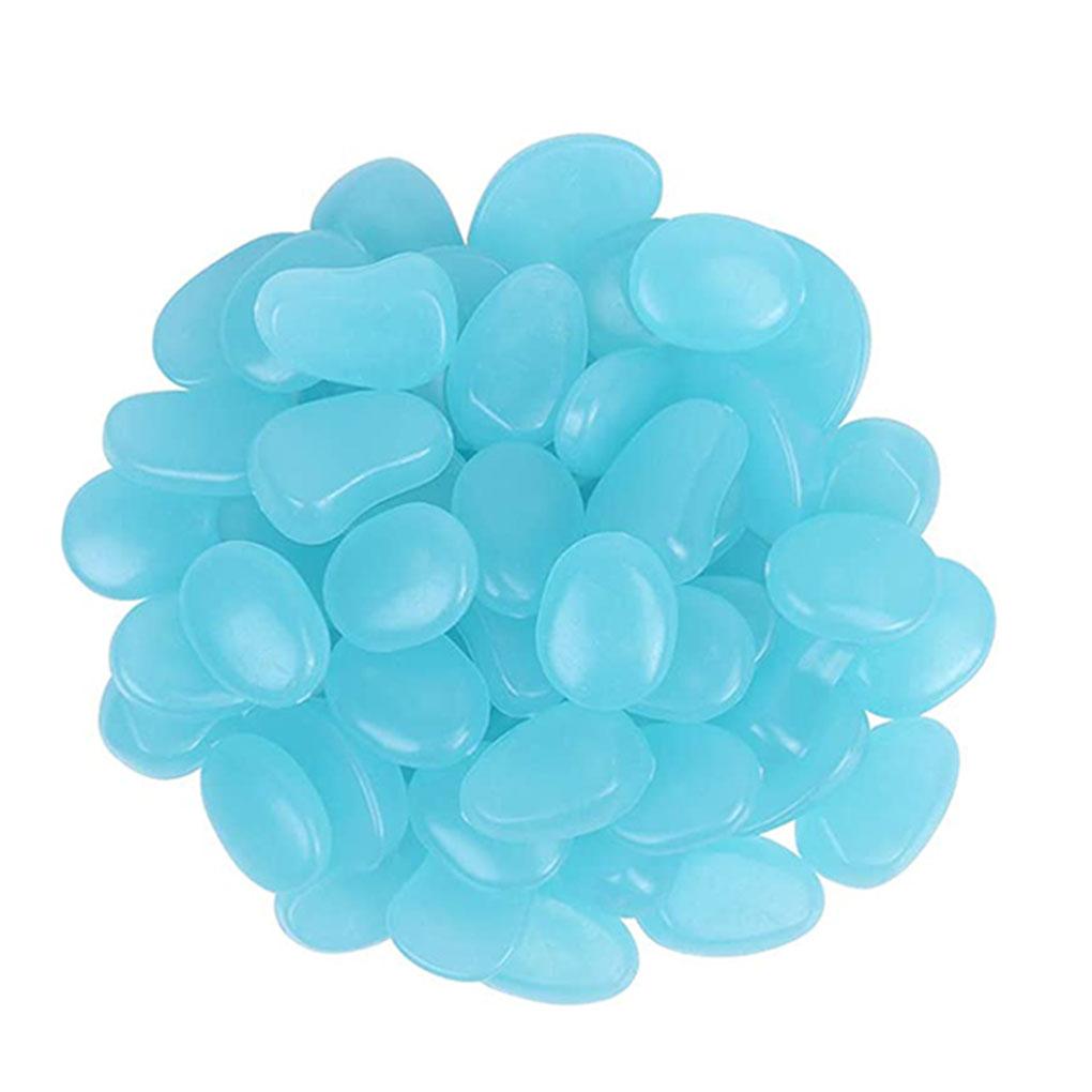 100pcs Small Stones Fish Tank Glowing Pebble Stones Aquarium Flower Pot Decorative Artificial Plastic Pebbles Home Decoration