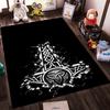 Thor's Hammer with Nordic Patterns Non-slip Rug Suitable for Living Room and Bedroom Sofas