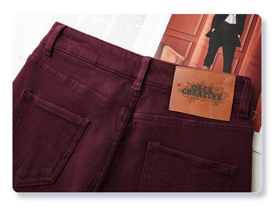 Ancola Women's Retro Red High-Waist Loose Straight-Leg Jeans, Autumn/Winter 2024 Collection