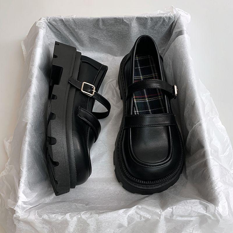 

Fashion Women Footwear Leather Mary Jane Round Toe Gothic Black High on Platform Japanese Style Lolita Ladies Shoes Summer 2024 Offer 39 40