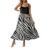 Women's Long Beach Casual Elegant Spaghetti Strap Maxi Dress Striped Low-key Flowing Bohemian Dress