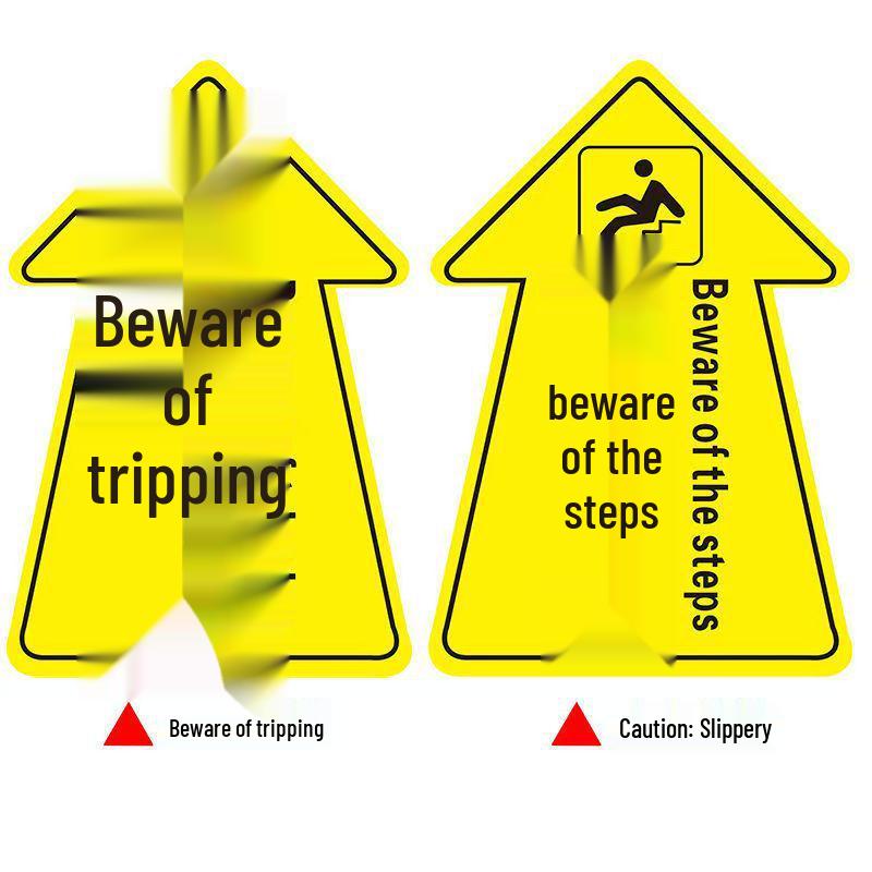 Slippery Floor Warning: Arrow Sticker for Caution and Trip Hazard