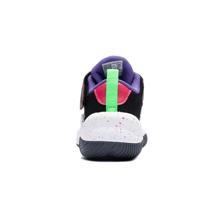 Li Ning Kids Non-Slip Shock Absorbing Wear-Resistant Breathable Mid-Top Basketball Shoes Kids Basketball Shoes Black White YKNR084-3