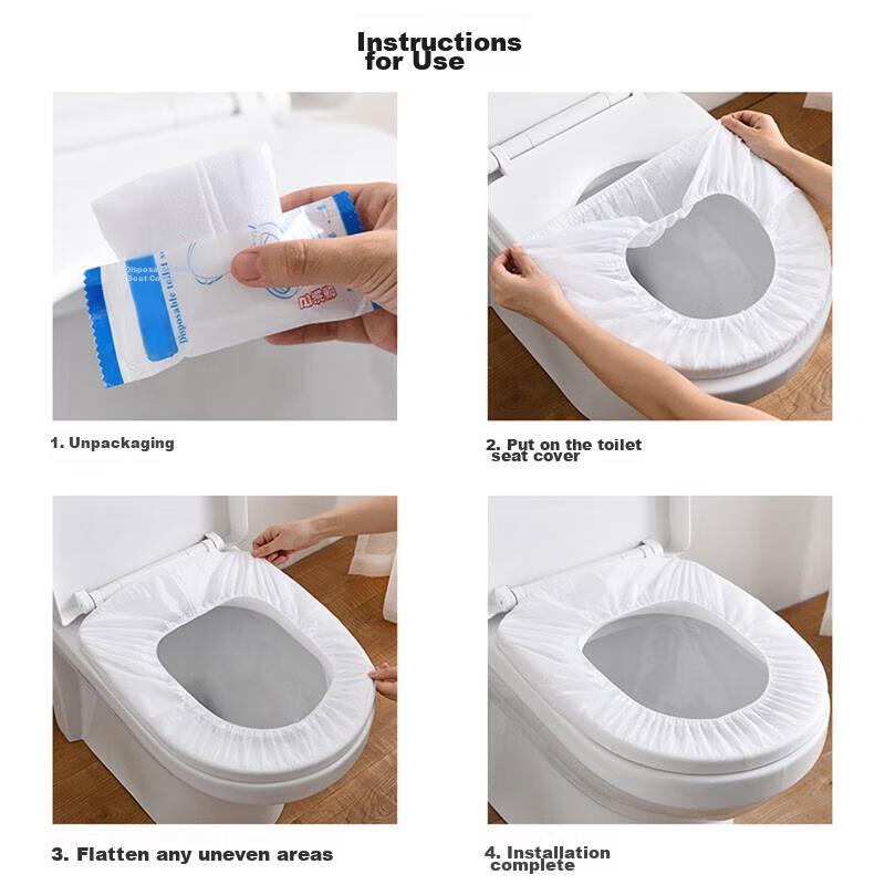 BWNK Disposable Toilet Seat Covers, Double-Layer Non-Woven Thickened Seat Protectors, Hotel Travel Toilet Seat Covers, Pack of 50
