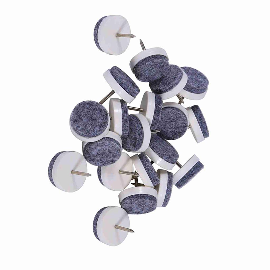20x Furniture Table Chair Leg Floor Felt Pad Skid Glide Slide Nail Protector Brown 24mm
