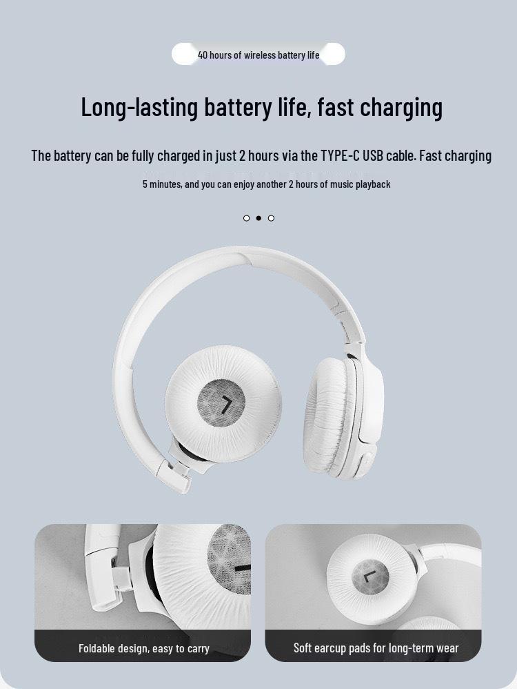 JBL510BT Over-ear Wireless Bluetooth Headphones with Multifunctionality and Logo