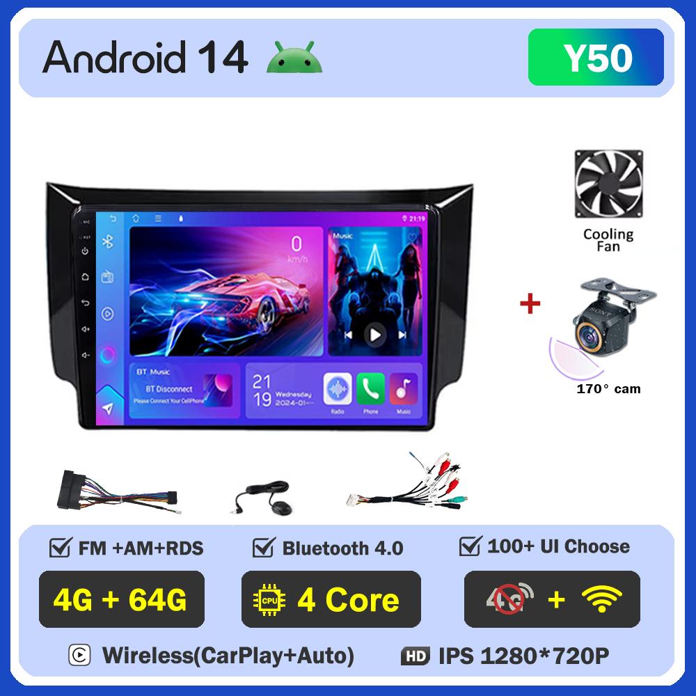 Car Radio Android 14 For Nissan Sylphy B17 Sentra 12 2013-2018 2din Carplay Auto Screen Stereo Head Unit Autoradio 10 Inch Wifi