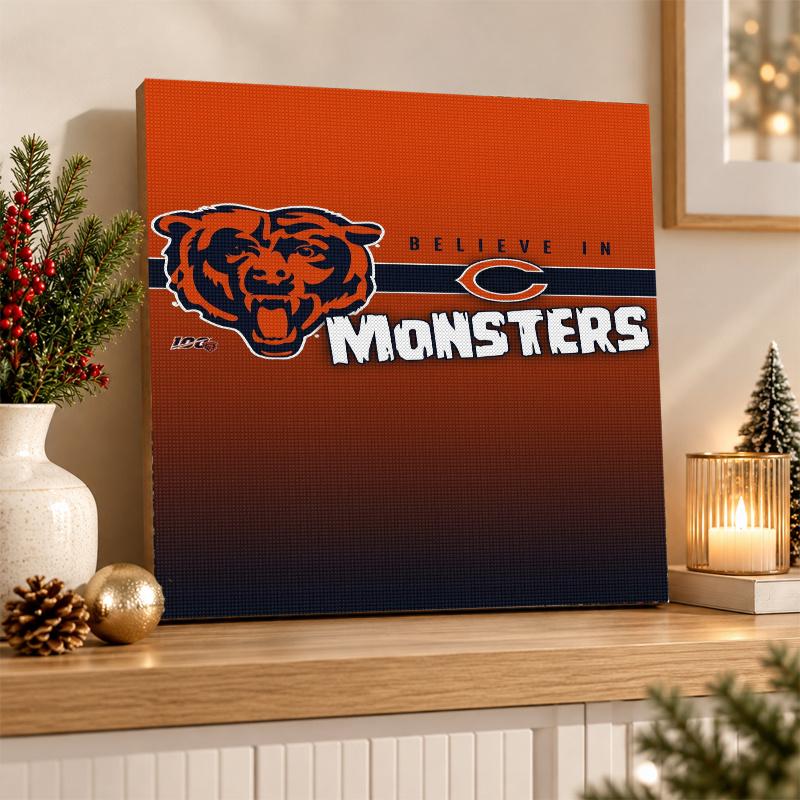 Chicago Bears Diamond Painting Kit 5D Vollbohrer DIY Diamantmosaik Wandkunst Heimdekoration