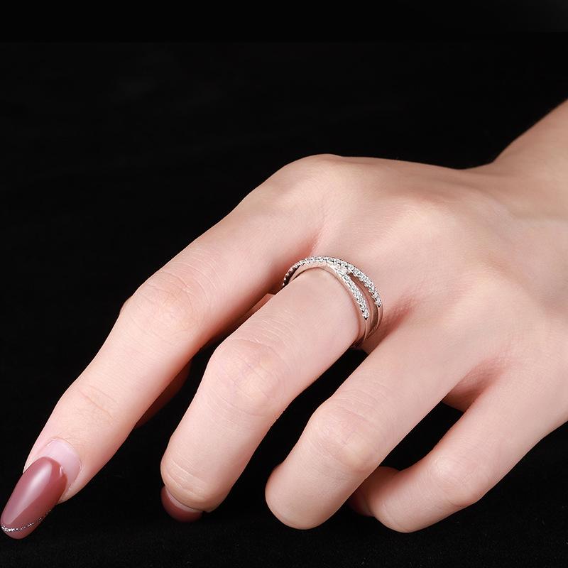 Tancise Kvinner Klassisk 925 Sterling Sølv Zirkon Ring Dame Smykker Bryllup Løfte Festgave