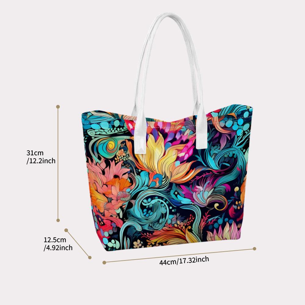 Bohemian Floral Printed Casual Women's Tote Bag Fashion Daily Lightweight Shopping Handbag