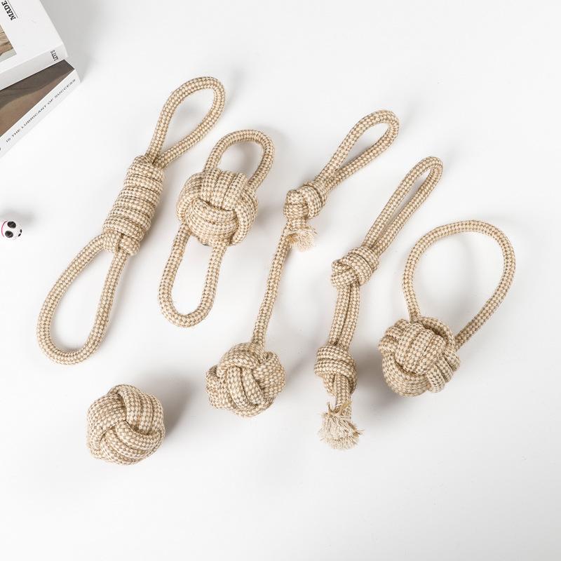 Dog Pet Toy Cotton and Linen Rope Ball Pet Toy Decompression and Bite-resistant Toy Set