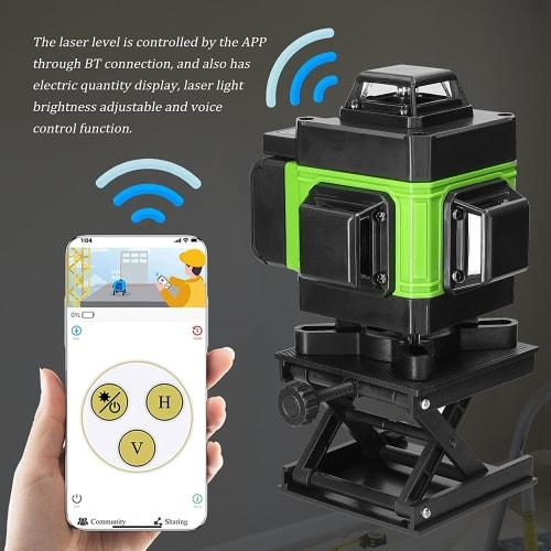 [.co.jp Exclusive] 16-Line Green Laser Level + 2 Batteries, Remote Control, Smartphone Operation, Japanese Installation (Note: Laser Class: Class 2, 4