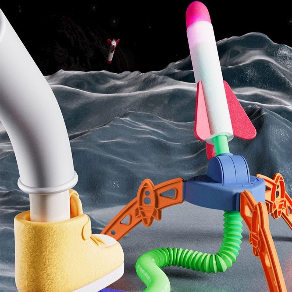 Plastic Rocket Launcher Foot Pump Stomp Rocket Toy Creative   Boys