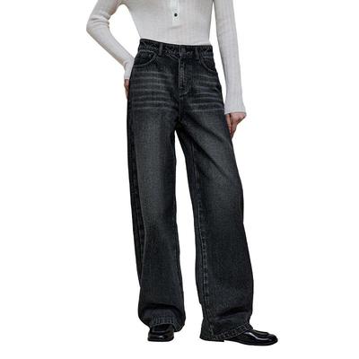 GREEN BELT Women's Vintage Washed Loose Wide-Leg Jeans