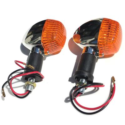 Archnote Turn Signal Motorcycle Universal Kawasaki Rear Front Turn Signal Lamp Plated Varios Lens Orange Set of 2 Amber