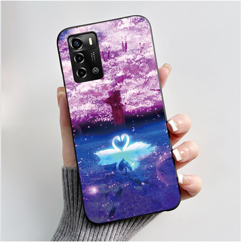 Pouzdro Pro ZTE Blade A72 4G V40 Vita Kryt na telefon Plášť Estetické Roztomilá Kočka Astronaut Móda Matně Černé Ochranné Měkké TPU Kryt
