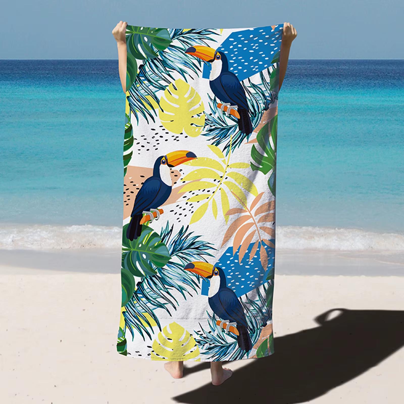 

Microfiber blanket quick-drying beach towel oversized fashionable tree print towel super absorbent pool towel blanket W40*H60(CM)
