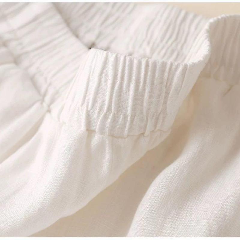 Women Casual Pants Wide Seven-minute Wide-legged Trousers Female Summer Thin Section Ladies Trousers Mother Large Size Women's Trousers